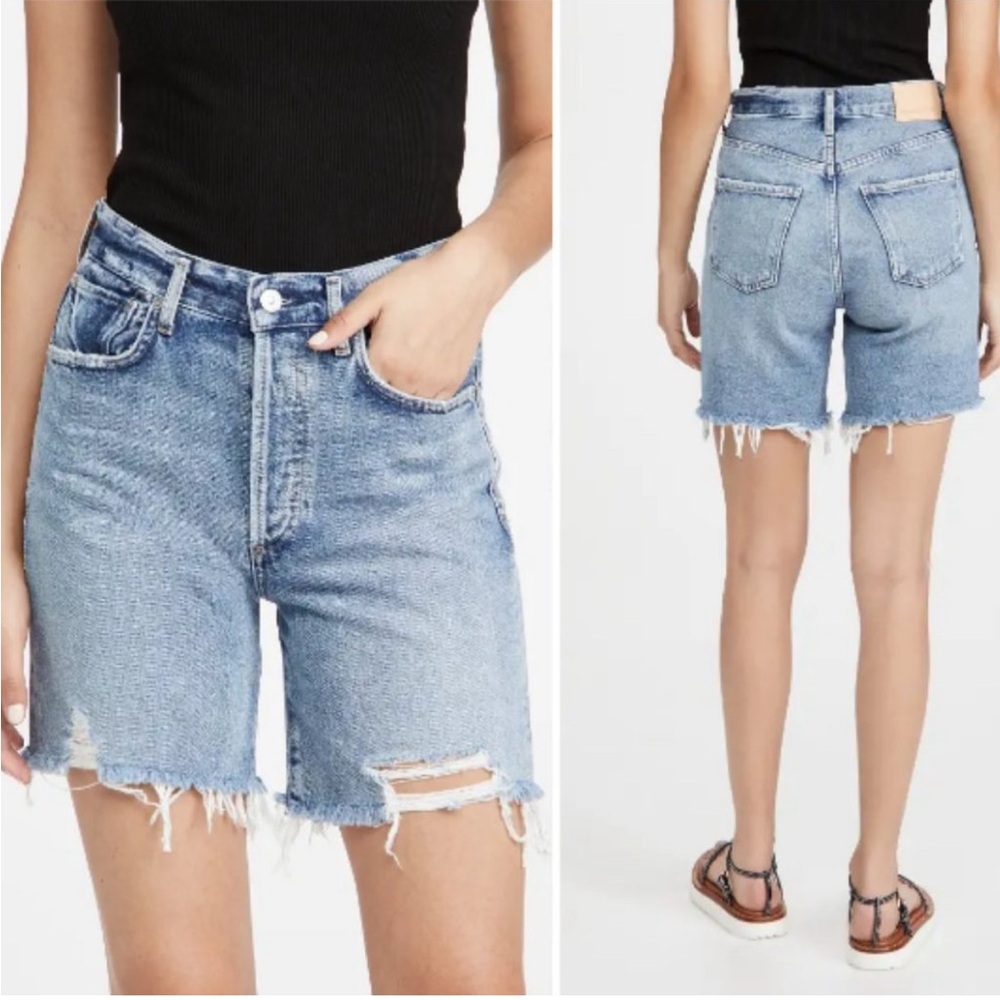 Citizens of Humanity Camilla Frayed Hem button fly Shorts Summer Shower - Picture 8 of 8